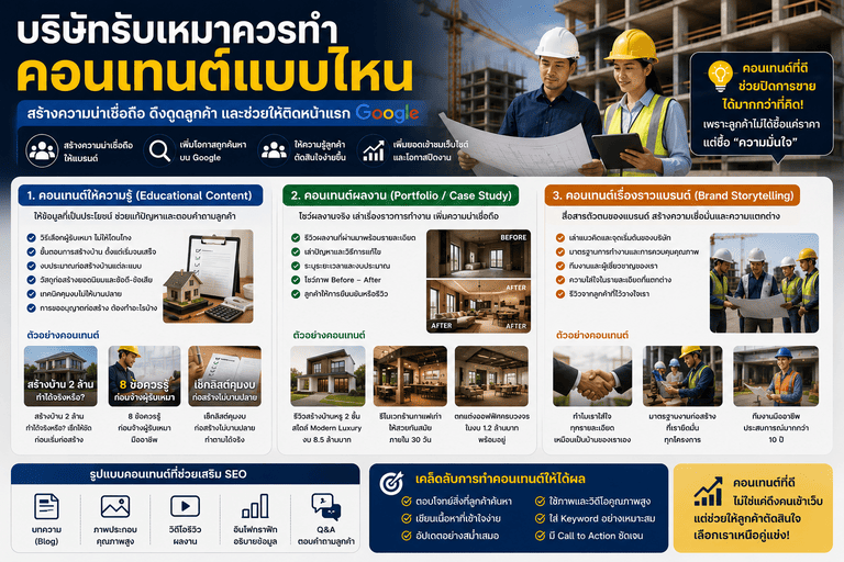 บริษัทรับเหมาควรทำคอนเทนต์แบบไหน