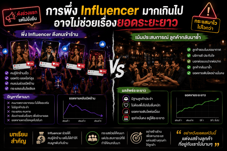 การพึ่ง Influencer มากเกินไป อาจไม่ช่วยเรื่องยอดระยะยาว