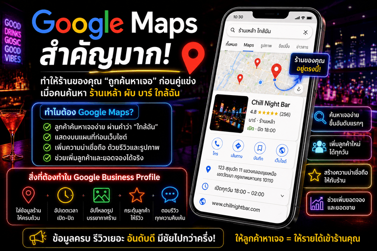 Google Maps สำคัญมาก ร้านเหล้า