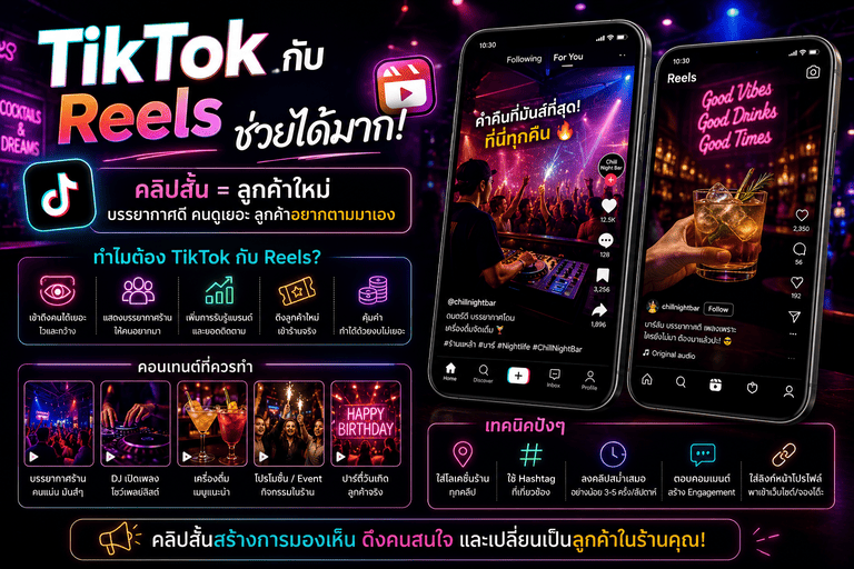 TikTok กับ Reels ช่วยได้มาก สำหรับร้านเหล้า