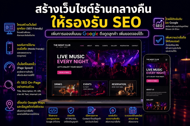 สร้างเว็บไซต์ร้านกลางคืนให้รองรับ SEO