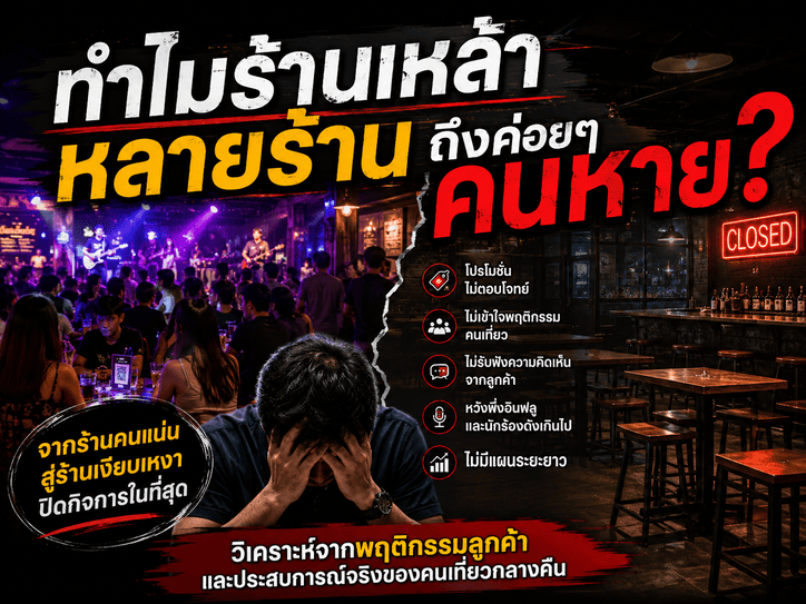 ทำไมร้านเหล้าหลายร้านถึงค่อยๆ คนหาย? วิเคราะห์จากพฤติกรรมลูกค้า และประสบการณ์จริงของคนเที่ยวกลางคืน