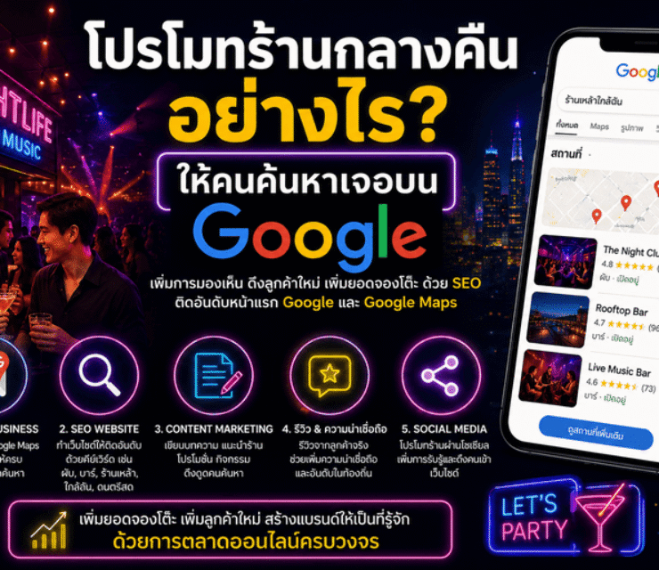 โปรโมทร้านกลางคืนอย่างไร ให้คนค้นหาเจอบน Google